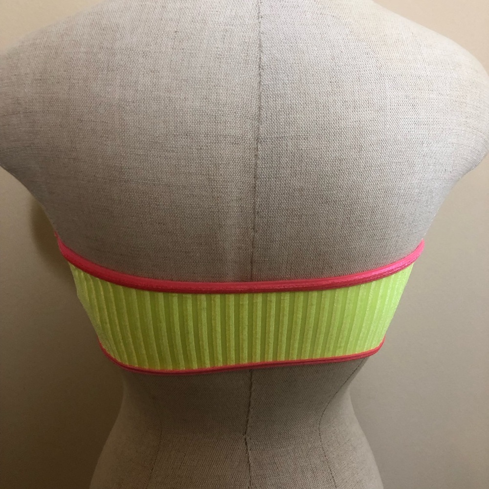 Revibe by Dippin’ Daisies bandeau encore strapless neon bikini top ribbed - Picture 5 of 5